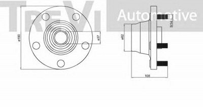 TREVI AUTOMOTIVE wb1678 -  Комплект подшипника ступицы колеса